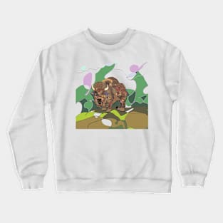 Bison. swirling abstract buffalo Crewneck Sweatshirt